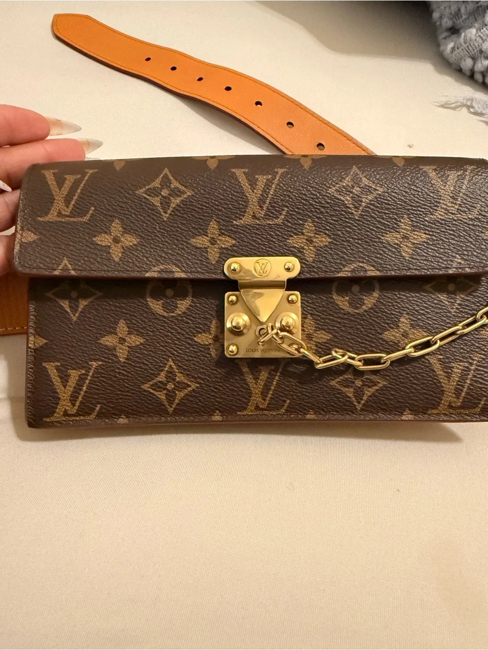 Louis Vuitton Brown Monogram Canvas Pallas Chain Crossbody
